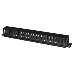 Link Accessori LKORG1UL, Cable management panel, Black, Metal, Plastic, 1U, 48.3 cm (19"), 483 mm