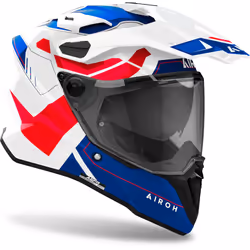Airoh Commander 2 Reveal Motocross Helmet, white-red-blue, Size S for Men