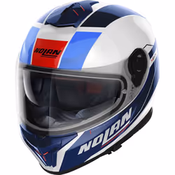Nolan N80-8 Mandrake N-Com Helmet, white-red-blue, Size S for Men
