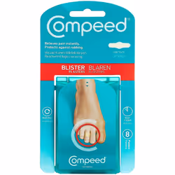 Compeed On Toes Blister Plasters, 8 Hydrocolloid Plasters, Foot Treatment, Heal fast, Dimensions: 1.7 cm x 5.1 cm