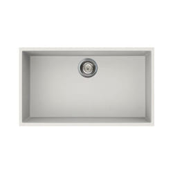 Reginox Elleci Quadra Kitchen Sink Single Bowl White Granite Undermount Waste