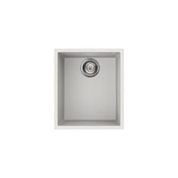 Reginox Elleci Quadra100 Kitchen Sink Single Bowl White Granite Undermount Waste