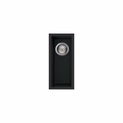 Reginox Elleci Quadra50 Kitchen Sink Half Bowl Black Granite Undermount Waste