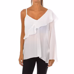Blusa Manga Larga Y Cuello En Pico Latest Trend 5vp85t2p6 Para Mujer - white, M