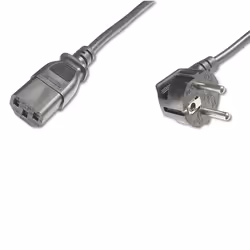Ewent Power Supply Cable Shuko Plug > IEC C13, angled 90°, 1.80m, 1.8 m, C13 coupler