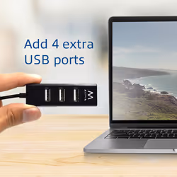 Ewent EW1123 interface hub USB 2.0 480 Mbit/s Black - Additional view 7
