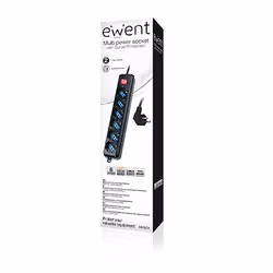 Ewent EW3924 power extension 1.5 m 6 AC outlet(s) Black