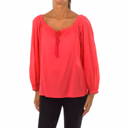 Blusa De Manga Larga Con Cuello Redondo 5dm45q8b7 Para Mujer - pink, S