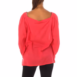 Blusa De Manga Larga Con Cuello Redondo 5dm45q8b7 Para Mujer - pink, S