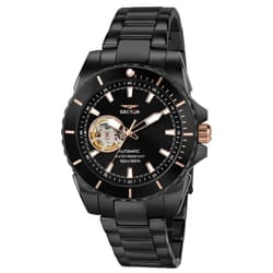 Sector 450 Automatico Stainless Steel Open Heart Black Dial Automatic R3223276002 100M Men's Watch