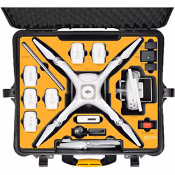 HPRC 2700W Wheeled Hard Case Foam Waterproof Bag for DJI Phantom 4 / RTK Black