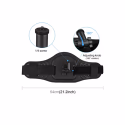 PULUZ Waist Belt Mount Strap with Selfie Stick for GoPro HERO Series, DJI OSMO Pocket, Insta360 ONE X, and Other Panorama Action Cameras