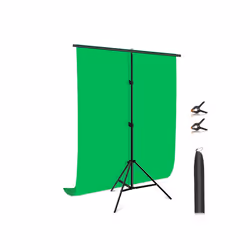 PULUZ 1x2m T-Shape Photo Studio Background Support Stand Backdrop Crossbar Bracket Kit with Clips(Green)