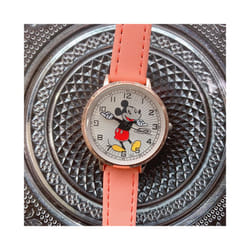 New Mickey Luxury Womens Watches Fashion Cute Cartoon Quartz Watch for Women Girl Wristwatch Ladies Dress Watch Female Clock Watches - Orange Pink