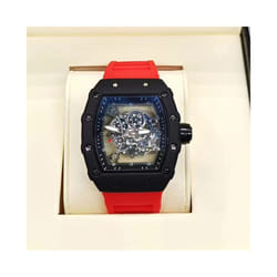 Richard 3-pin transparent bottoming full function men's watch top brand luxury watch men's quartz automatic calendar couple 2023 Watches - Red
