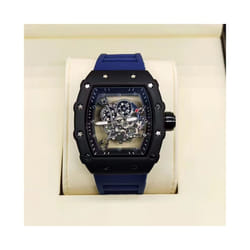 Richard 3-pin transparent bottoming full function men's watch top brand luxury watch men's quartz automatic calendar couple 2023 Watches - Blue