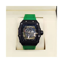 Richard 3-pin transparent bottoming full function men's watch top brand luxury watch men's quartz automatic calendar couple 2023 Watches - Green