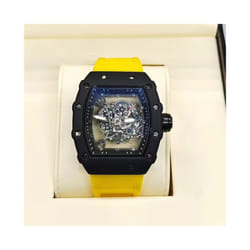 Richard 3-pin transparent bottoming full function men's watch top brand luxury watch men's quartz automatic calendar couple 2023 Watches - Yellow