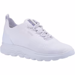 ) Geox D Spherica A Leather Women's White Trainers - White, 7.5 (Adults'