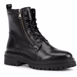 ) Geox D Iridea F Leather Bovine Full Grain Women's Black Boots - Black, 7.5 (Adults'