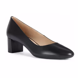 ) Geox D PHEBY Leather Bovine Full Grain Women's Black Heels - Black, 7 (Adults'