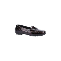 ) Geox Elidia 100% Leather Bovine Coated Women's Dark Burgundy Moccasins Shoes - Red, 4 (Adults'