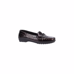 ) Geox Elidia 100% Leather Bovine Coated Women's Dark Burgundy Moccasins Shoes - Red, 6 (Adults'