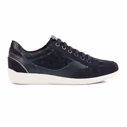 ) Geox Myria Leather Women's Navy/Blue Trainers - Blue, 5 (Adults'