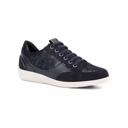 ) Geox Myria Leather Women's Navy/Blue Trainers - Blue, 7 (Adults'