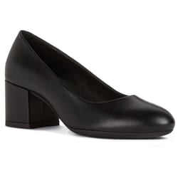 ) Geox D ELEANA A Leather Bovine Full Grain Women's Black Heels - Black, 5 (Adults'