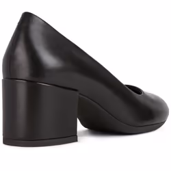 ) Geox D ELEANA A Leather Bovine Full Grain Women's Black Heels - Black, 7.5 (Adults'