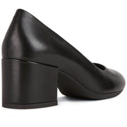 ) Geox D ELEANA A Leather Bovine Full Grain Women's Black Heels - Black, 7.5 (Adults'