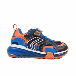 ) Bayonyc J16FEA Navy/Orange Childrens Light Up Trainers - 13 (Children's