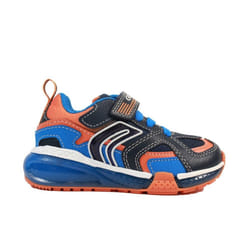 ) Bayonyc J16FEA Navy/Orange Childrens Light Up Trainers - 13 (Children's
