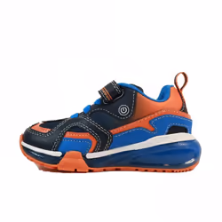 ) Bayonyc J16FEA Navy/Orange Childrens Light Up Trainers - 13 (Children's