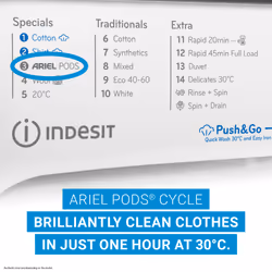 Indesit Innex BDE 86436 WV UK washer dryer Freestanding Front-load White D