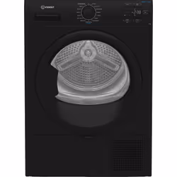 Indesit C YD 92D BB UK, Freestanding, Front-load, Heat pump, Black, Buttons, Rotary, Right