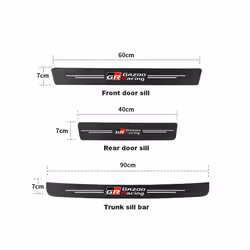 Motor Vehicle Parts GR Sport Carbon Fiber Car Door Threshold Sill Protector For Toyota GR Sport Gazoo Racing C-HR RAV4 Mirai Avens - 5PCS For GR sport