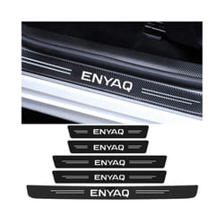 Motor Vehicle Parts Carbon Fiber Car Front Rear Anti Scratch Sticker Door Threshold Decals Sill Protective Strips for Skoda ENYAQ Logo Decorati - 5Pcs