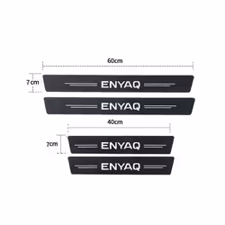 Motor Vehicle Parts Carbon Fiber Car Front Rear Anti Scratch Sticker Door Threshold Decals Sill Protective Strips for Skoda ENYAQ Logo Decorati - 5Pcs