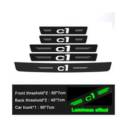 Motor Vehicle Parts Luminous Car Door Sill Protector Plate Rear Trunk Bumper Threshold Stickers for Citroen C1 Logo Picasso Berlingo Elysee C3 - 5pcs
