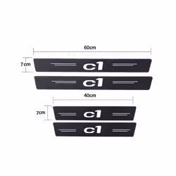Motor Vehicle Parts Luminous Car Door Sill Protector Plate Rear Trunk Bumper Threshold Stickers for Citroen C1 Logo Picasso Berlingo Elysee C3 - 5pcs