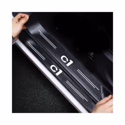 Motor Vehicle Parts Luminous Car Door Sill Protector Plate Rear Trunk Bumper Threshold Stickers for Citroen C1 Logo Picasso Berlingo Elysee C3 - 5pcs