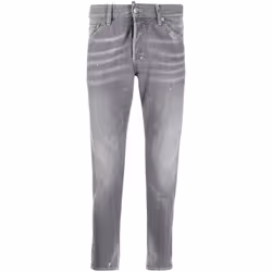 Dsquared2 Skinny Dan Faded Grey Paint Splatter Effect Jeans - W28 L32