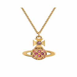Vivienne Westwood - Willa Bas Relief Pendant Gold/ Light Rose