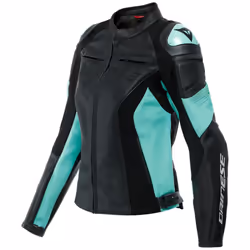 Dainese Racing 4 Ladies Motorcycle Leather Jacket, black-blue, Size 46 for Women