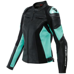 Dainese Racing 4 Ladies Motorcycle Leather Jacket, black-blue, Size 46 for Women