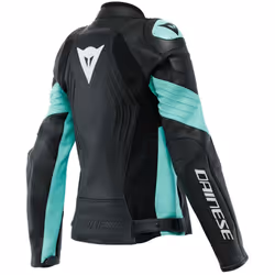 Dainese Racing 4 Ladies Motorcycle Leather Jacket, black-blue, Size 46 for Women