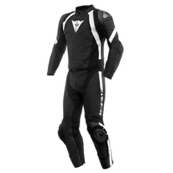 Dainese Avro 4 S/T Two Piece Leather Suit Matt Black / Matt Black / White - 34
