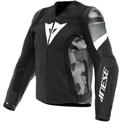 Dainese Avro 5 Motorcycle Leather Jacket, black-grey-white, Size 54 for Men